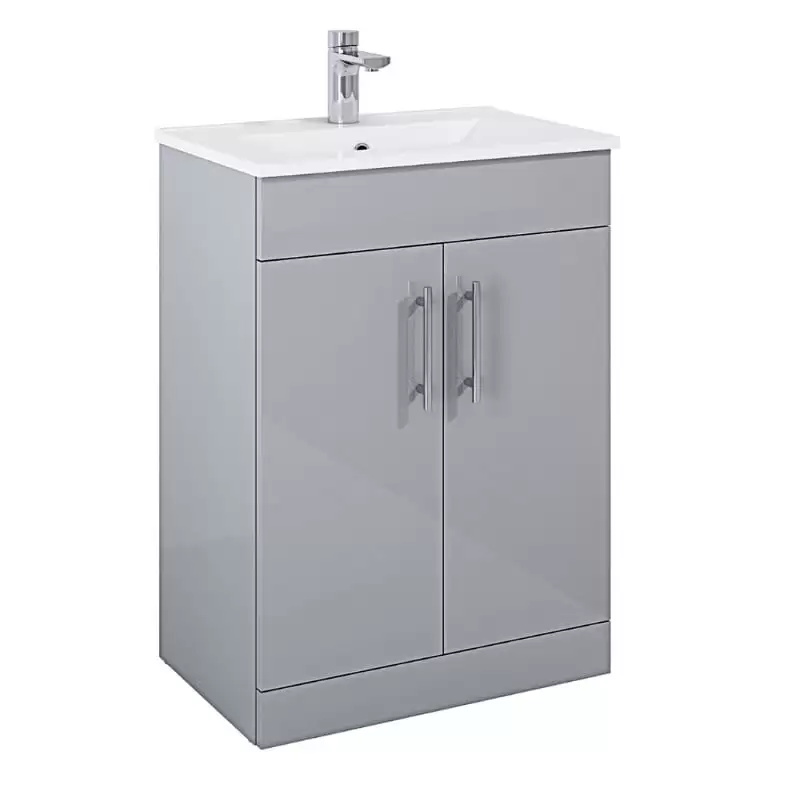 Belmont 60cm 2 Door Vanity Unit & Basin Light Grey 151730