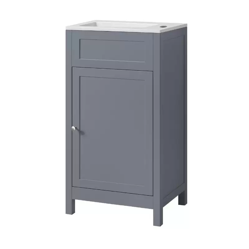 Turin 46cm 2 Door Vanity Unit & Ceramic Basin Grey 151684