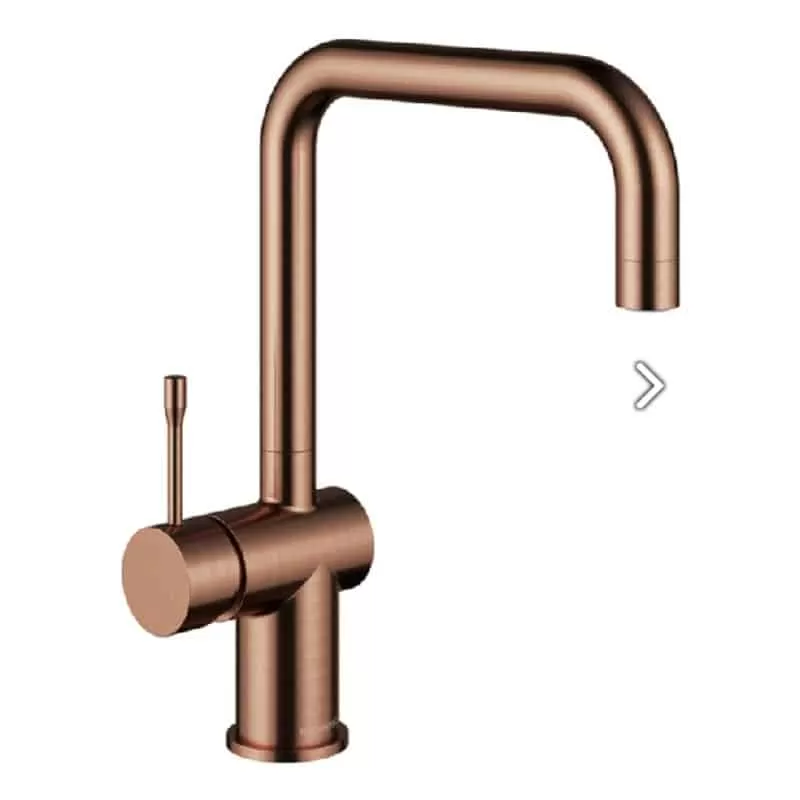 Side Lever Square Kitchen Taps Copper