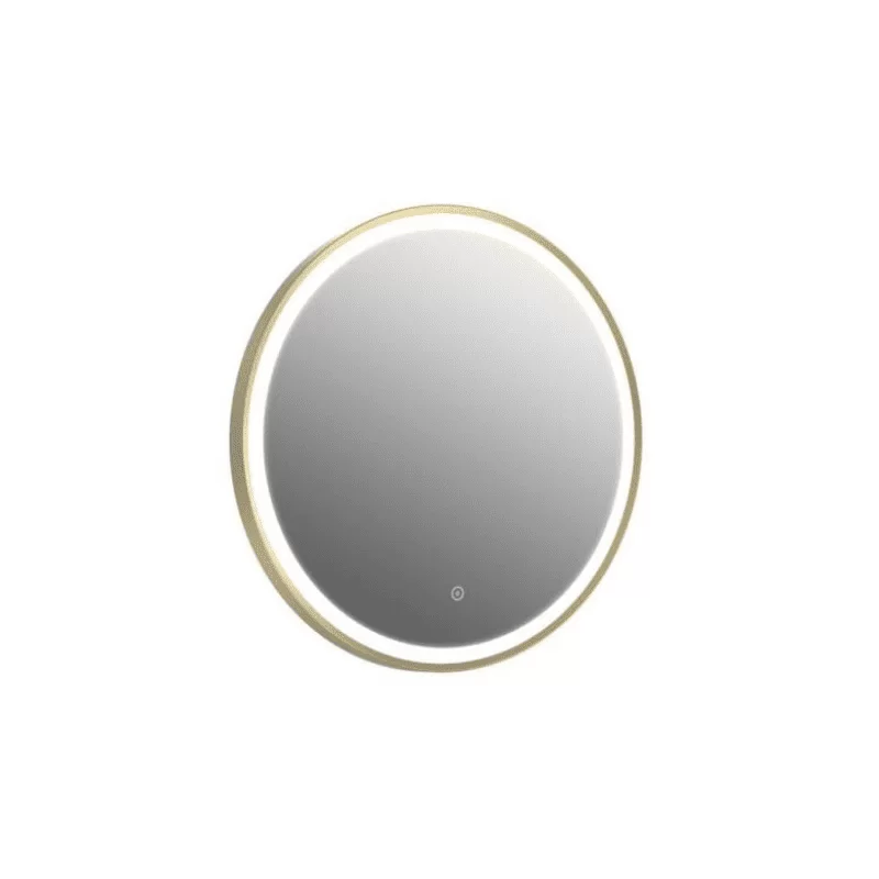 Rosie Brushed Brass LED Round Touch Mirror with Demist & Colour Change